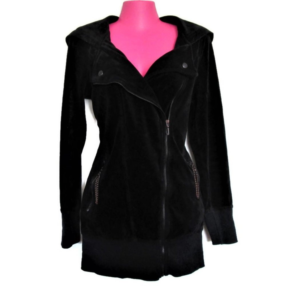 vintage juicy couture black hoodie jacket medium